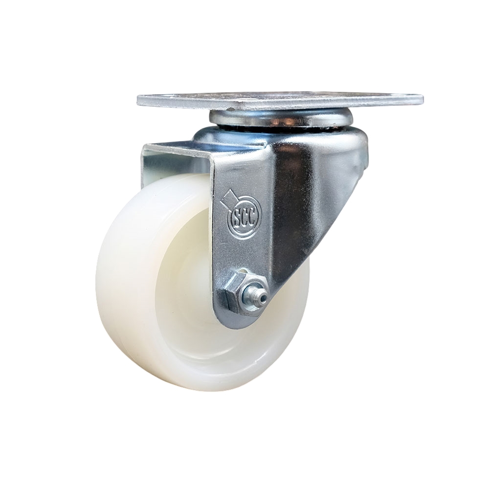 3 Inch Swivel Caster with White Nylon Wheel - 300 lbs Capacity per Caster - Service Caster Brand — photo 1