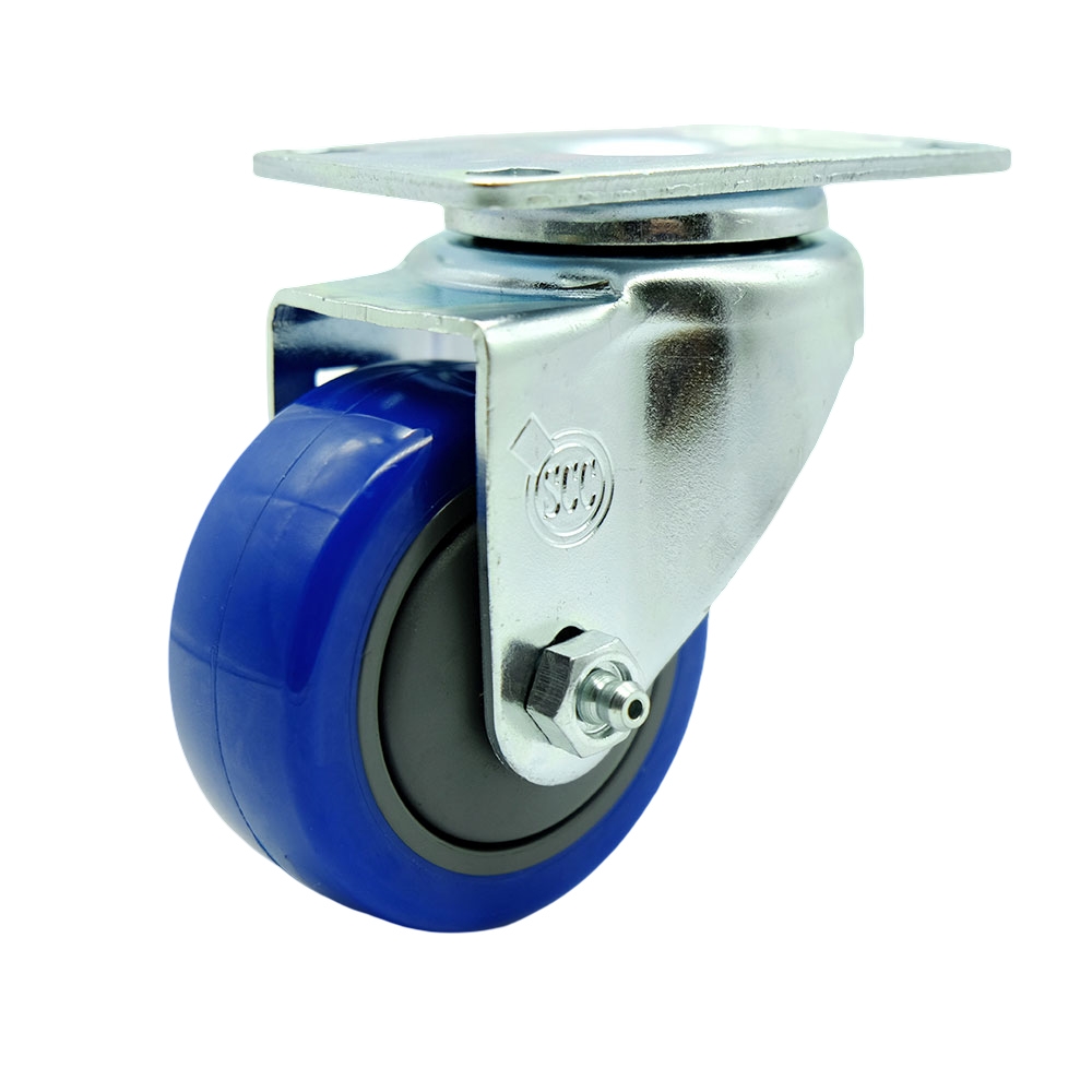Service Caster Brand Replacement for Colson Caster 2.03356.92 - Polyurethane Swivel Top Plate Swivel Caster with 3 Inch Blue Wheel - 300 lbs. Capacity Per Caster — photo 1
