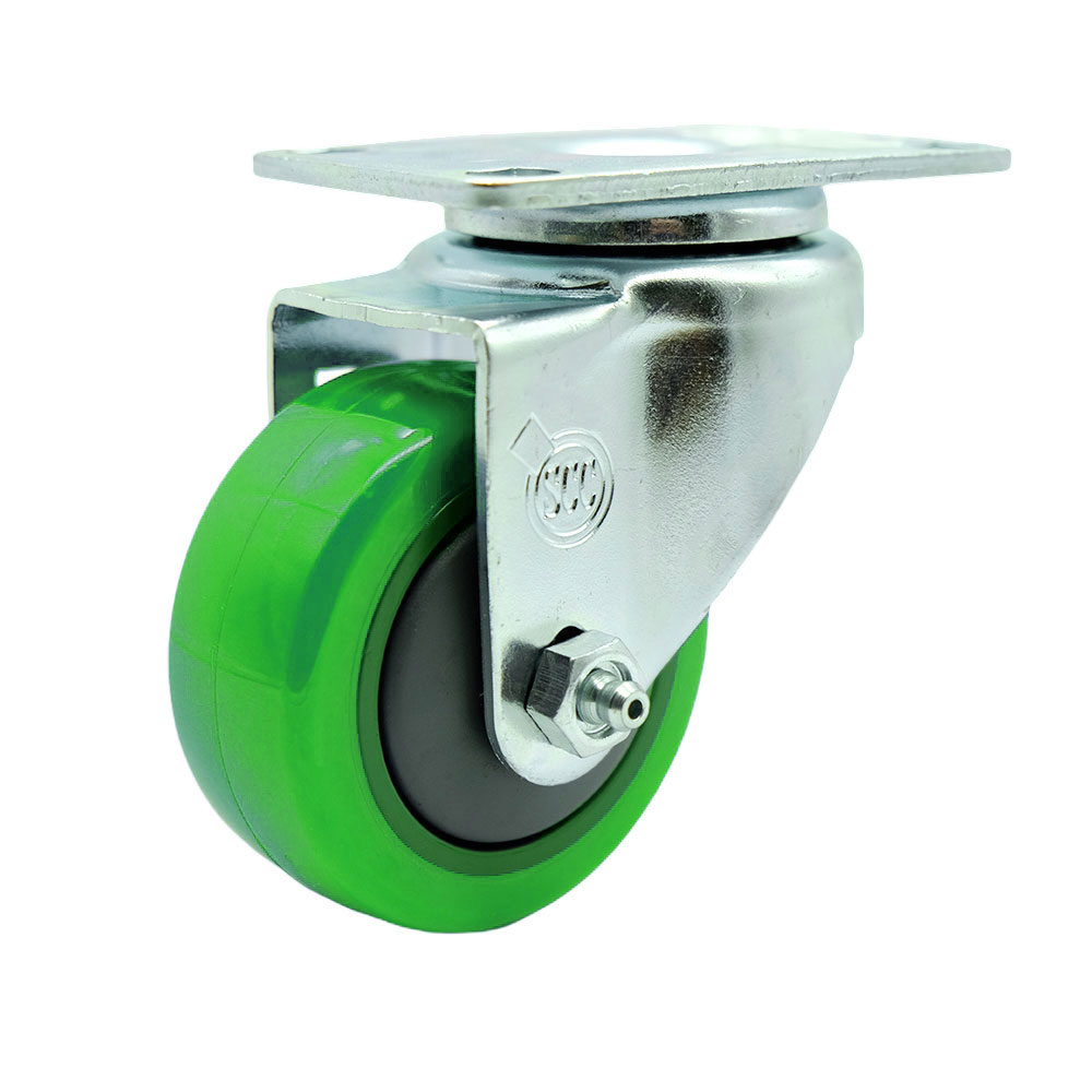 Service Caster Brand Replacement for Colson Caster 2.03356.92 MTG59 - Swivel Caster with 3 Inch Green Polyurethane Wheel - 3-1/8 Inch x 4-1/8 Inch Overall Top Plate - 300 lbs. Capacity Per Caster — photo 1