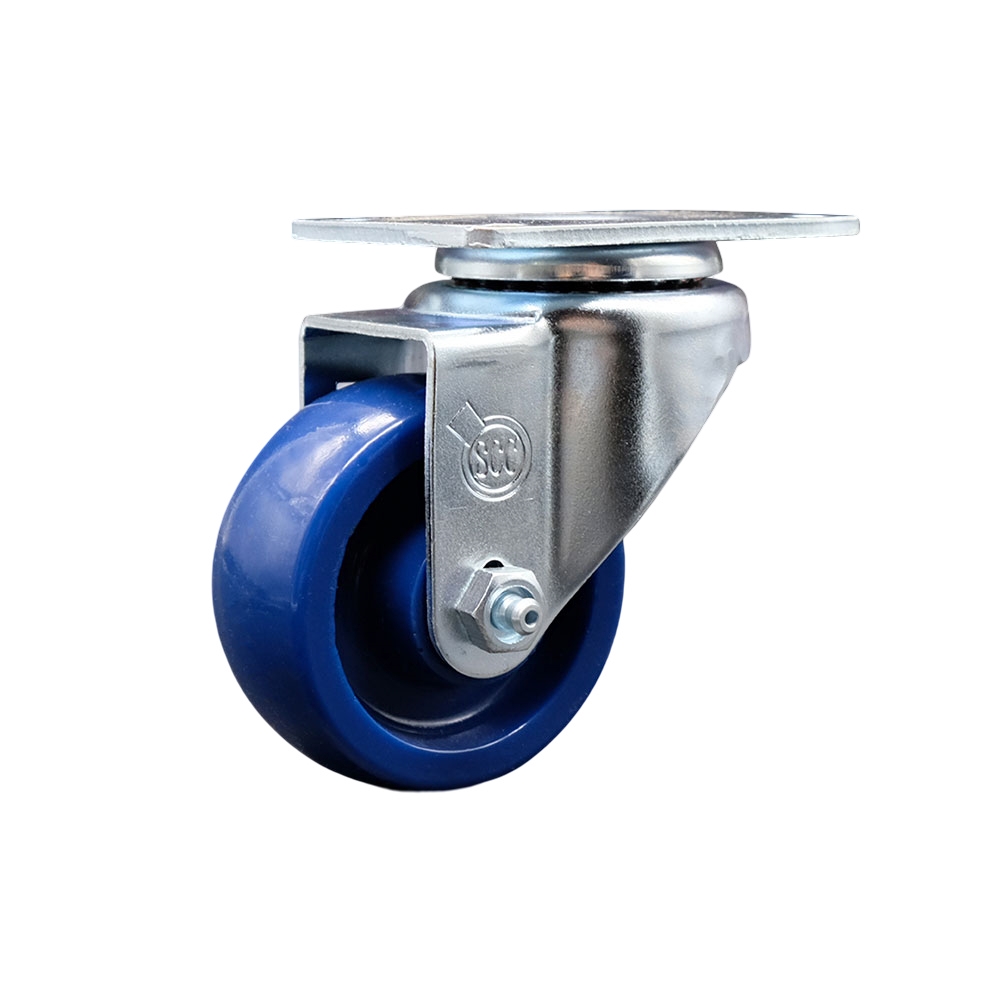 Swivel Caster with 3 Inch Solid Polyurethane Wheel – 300 lbs. Capacity Per Caster – 3-1/8 Inch x 4-1/8 Inch Overall Top Plate – Service Caster Brand — photo 1