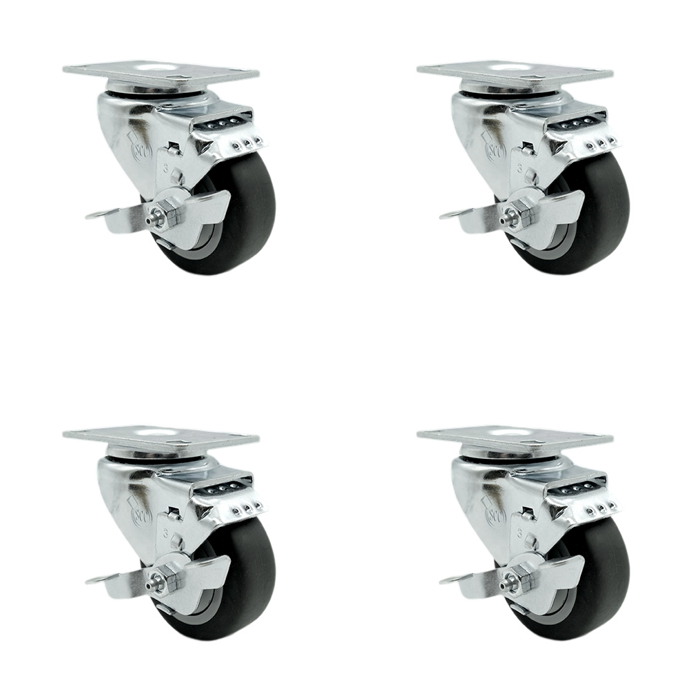 Cambro Ingredient Bin and Camcrisper Replacement Caster Set – Includes 4 Swivel Casters with Brakes – Set of 4 - Service Caster Brand — photo 1