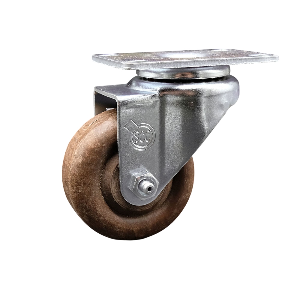 High Temperature Swivel Caster with 3.5 Inch High Temperature Glass Filled Nylon Wheel – 350 lbs. Capacity Per Caster – 3-1/8 Inch x 4-1/8 Inch Overall Top Plate – Service Caster Brand — photo 1