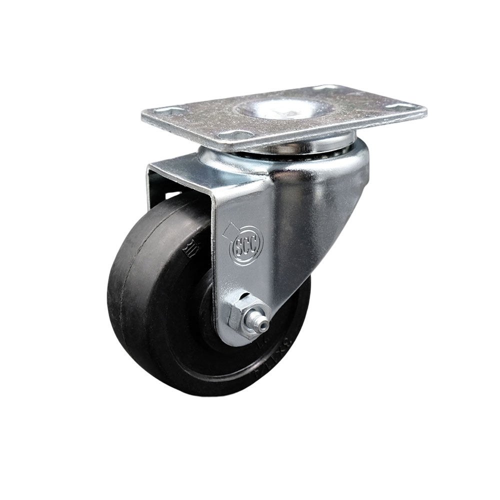 Swivel Caster with 3.5 Inch Soft Rubber Wheel – 200 lbs. Capacity Per Caster – 3-1/8 Inch x 4-1/8 Inch Overall Top Plate – Service Caster Brand — photo 1