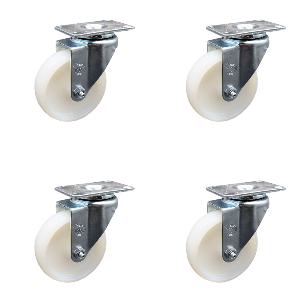 Service Caster Brand Replacement Set for Maksiwa Casters - Swivel Top Plate Casters with 4 Inch Nylon Wheel -Includes 4 Swivel-Fits Maksiwa CBC.P Platinum Automatic Edgebander-1200 lbs. Total Capacity — photo 1