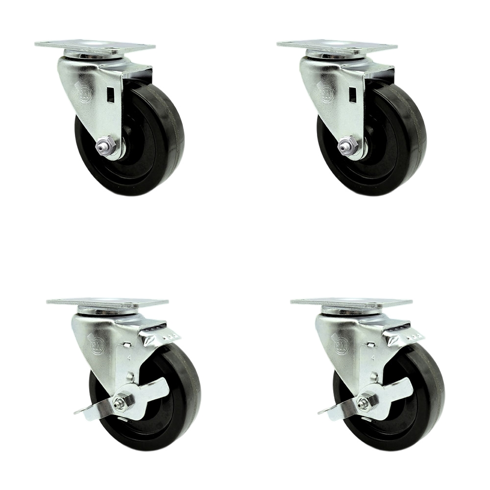 351FRYCASTKT Cooking Performance Group 4 Inch Swivel Caster Set - Fits Models FFOP40 and FFOP50 - Light Duty Replacement -Includes 2 Swivel Casters&2 Swivel Casters with Brakes - Service Caster Brand — photo 1