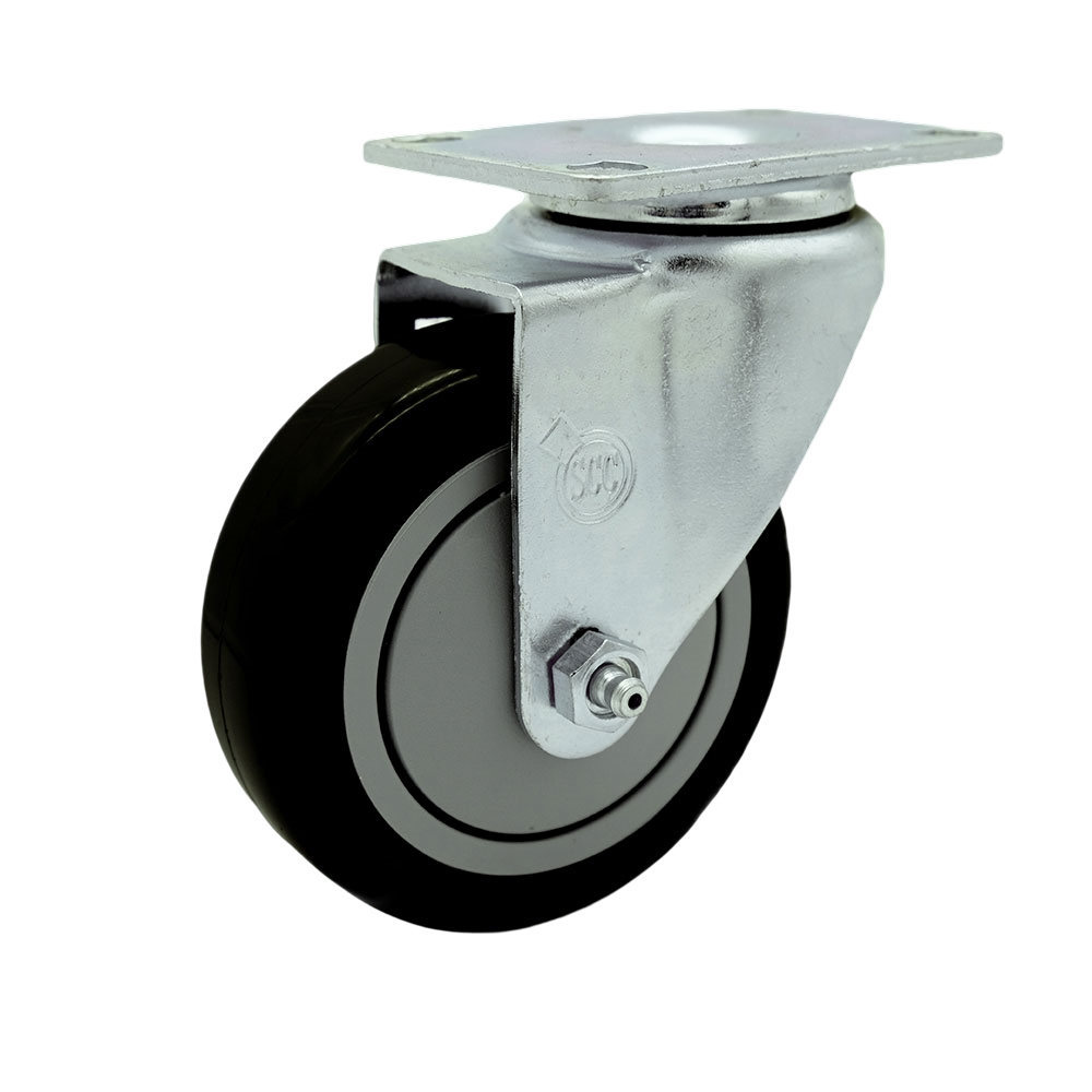 Service Caster Brand Replacement for Colson Caster 2.04256.95 - Polyurethane Swivel Top Plate Swivel Caster with 4 Inch Black Wheel - 350 lbs. Capacity Per Caster — photo 1
