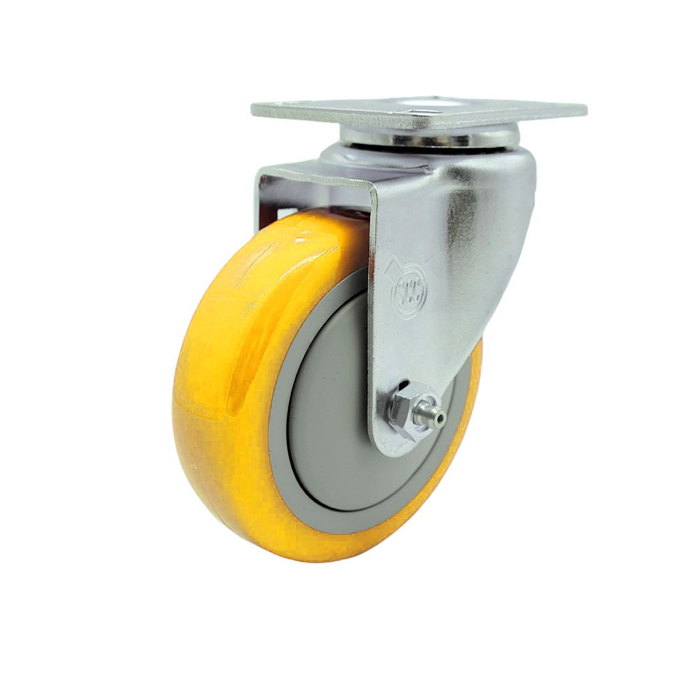 Service Caster Brand Replacement for Colson Caster 2.04256.95 MTG27 - Swivel Caster with 4 Inch Yellow Polyurethane Wheel - 4 Inch x 4-1/2 Inch Overall Top Plate - 350 lbs. Capacity Per Caster — photo 1