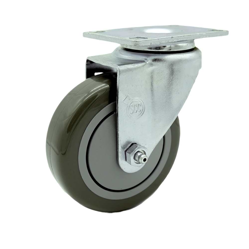 Regency 600CSW415 U-Boat Utility Cart Replacement Caster – 4 Inch Gray Polyurethane Wheel - Service Caster Brand — photo 1