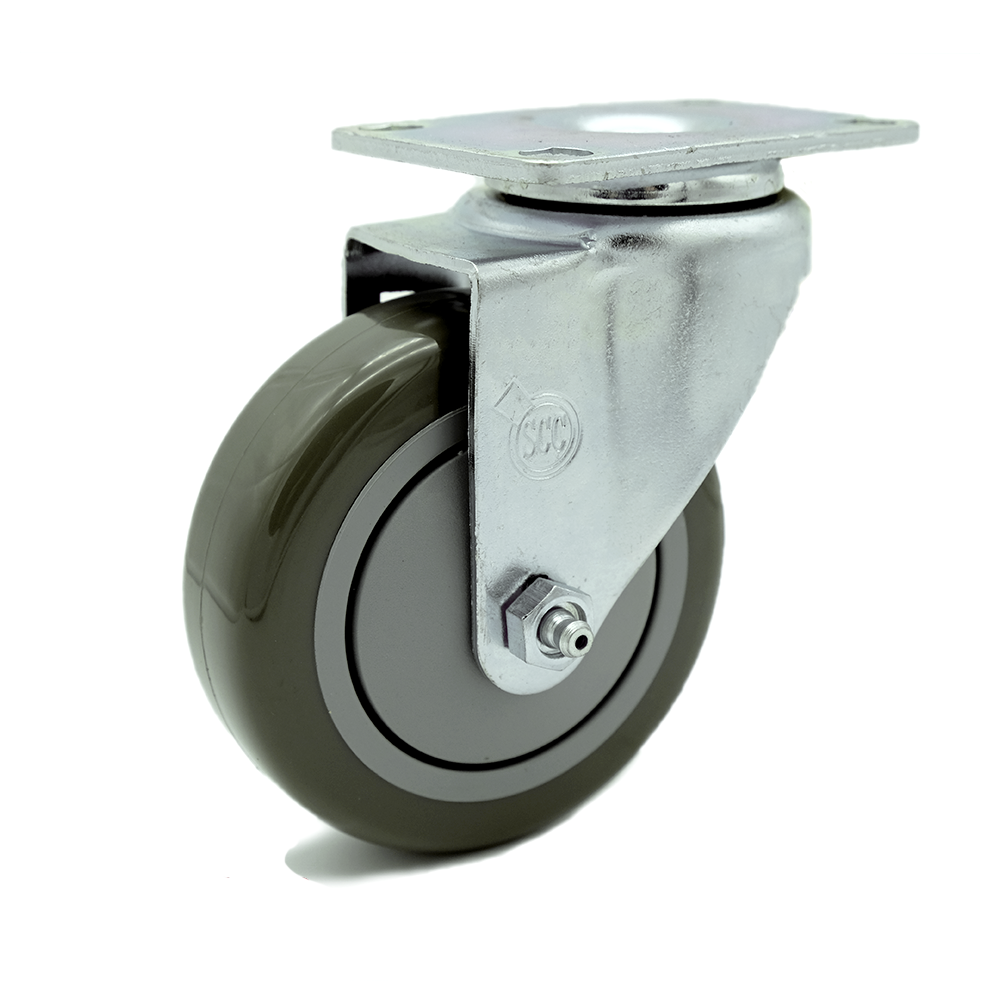 Service Caster Brand Replacement for McMaster Carr Caster 2426T53 – Swivel Top Plate Caster with 4 Inch Gray Polyurethane Wheel – 350 lbs. Capacity Per Caster — photo 1