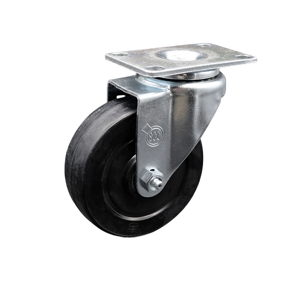 Service Caster Brand Replacement for McMaster Carr Caster 2835T12 – Swivel Top Plate Caster with 4 Inch Black Soft Rubber Wheel – 200 lbs. Capacity Per Caster — photo 1
