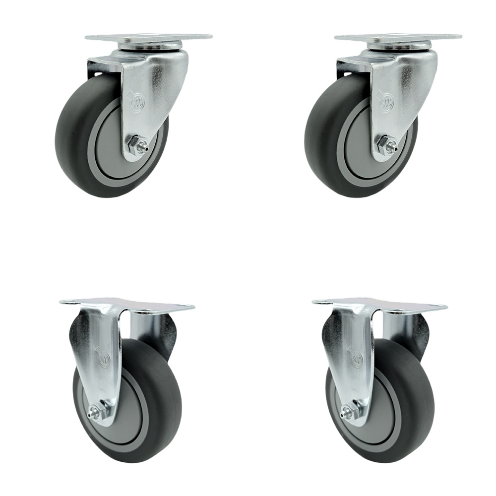 FG25656 FG27275 Rubbermaid Cube Truck Utility Truck Quiet Replacement Swivel and Rigid Caster Set – Fits Rubbermaid Cube Utility Truck – Service Caster Brand — photo 1