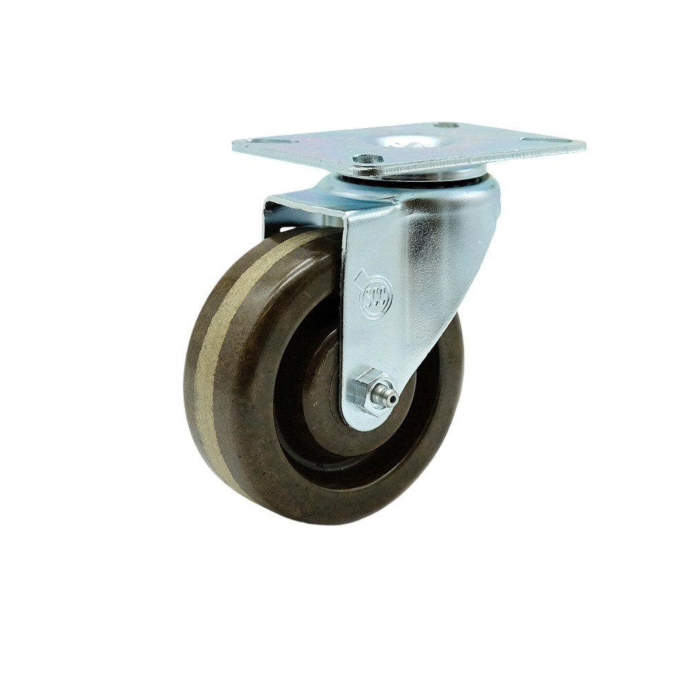High Temperature Swivel Caster with 4 Inch High Temperature Phenolic Wheel – 300 lbs. Capacity Per Caster – 3-1/8 Inch x 4-1/8 Inch Overall Top Plate – Service Caster Brand — photo 1