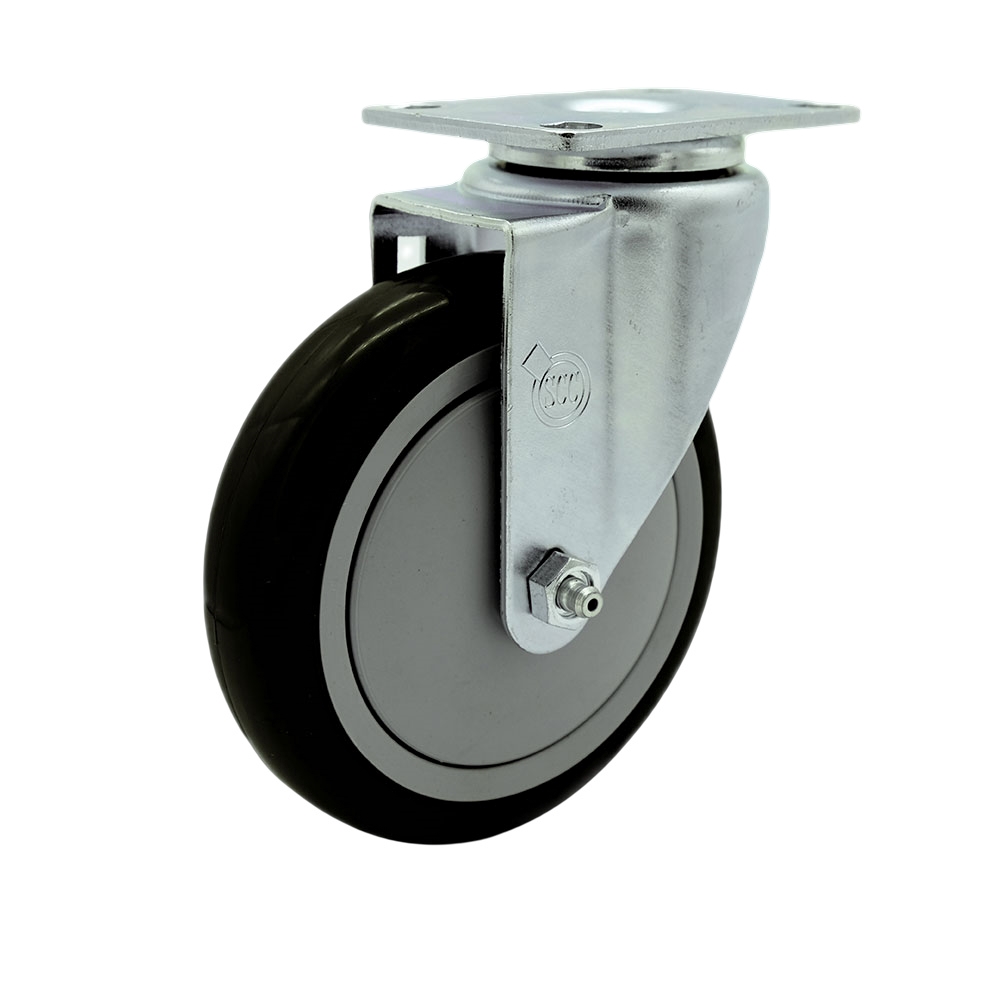 240CPS45U Channel 5 Inch Swivel Caster – Fits Select Channel Equipment - Light Duty Replacement – Black Polyurethane Wheel - Service Caster Brand — photo 1