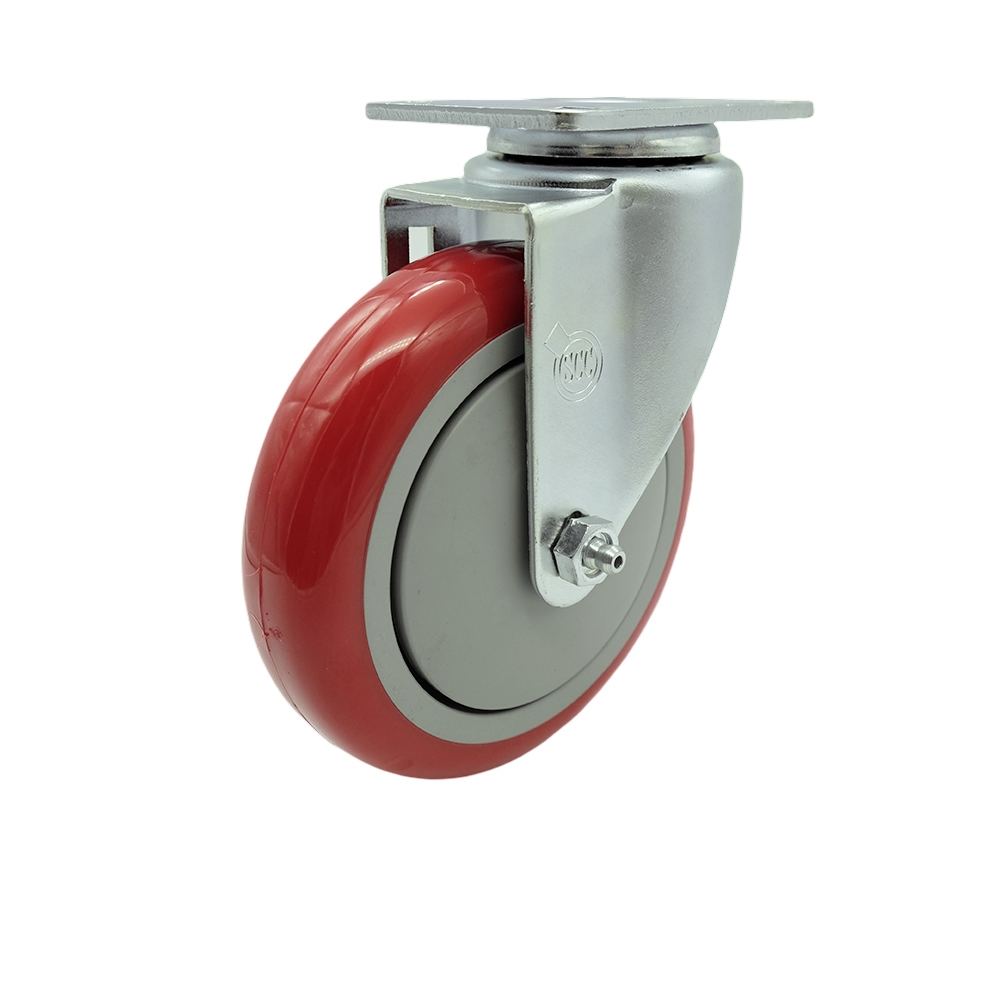 HP3234902 Delfield 5 Inch Swivel Caster - Fits Delfield Models DC-FT2 DC-FT3 DC-FT4 DC-FT5 DC-FT6 DC-H2 DC-H3 DC-H4 DC-H5 - Light Duty Replacement – Red Polyurethane Wheel - Service Caster Brand — photo 1