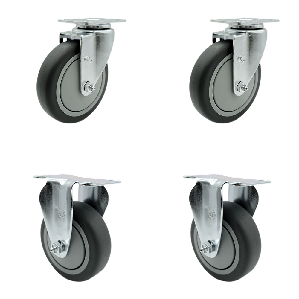 Cambro Dish Caddies Replacement Caster Set – Includes 2 Swivel and 2 Rigid Casters – Set of 4 - Service Caster Brand — photo 1