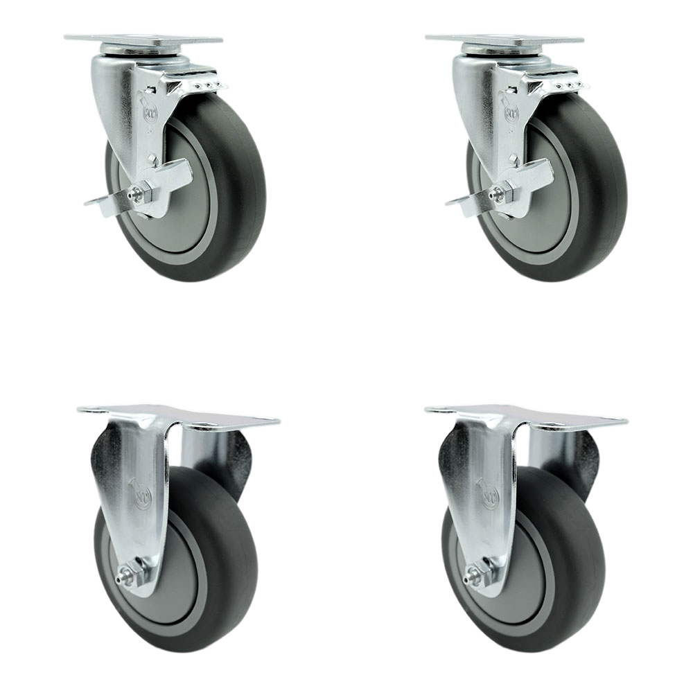Cambro Dish Caddies Replacement Caster Set – Includes 2 Swivel with Brakes and 2 Rigid Casters – Set of 4 - Service Caster Brand — photo 1