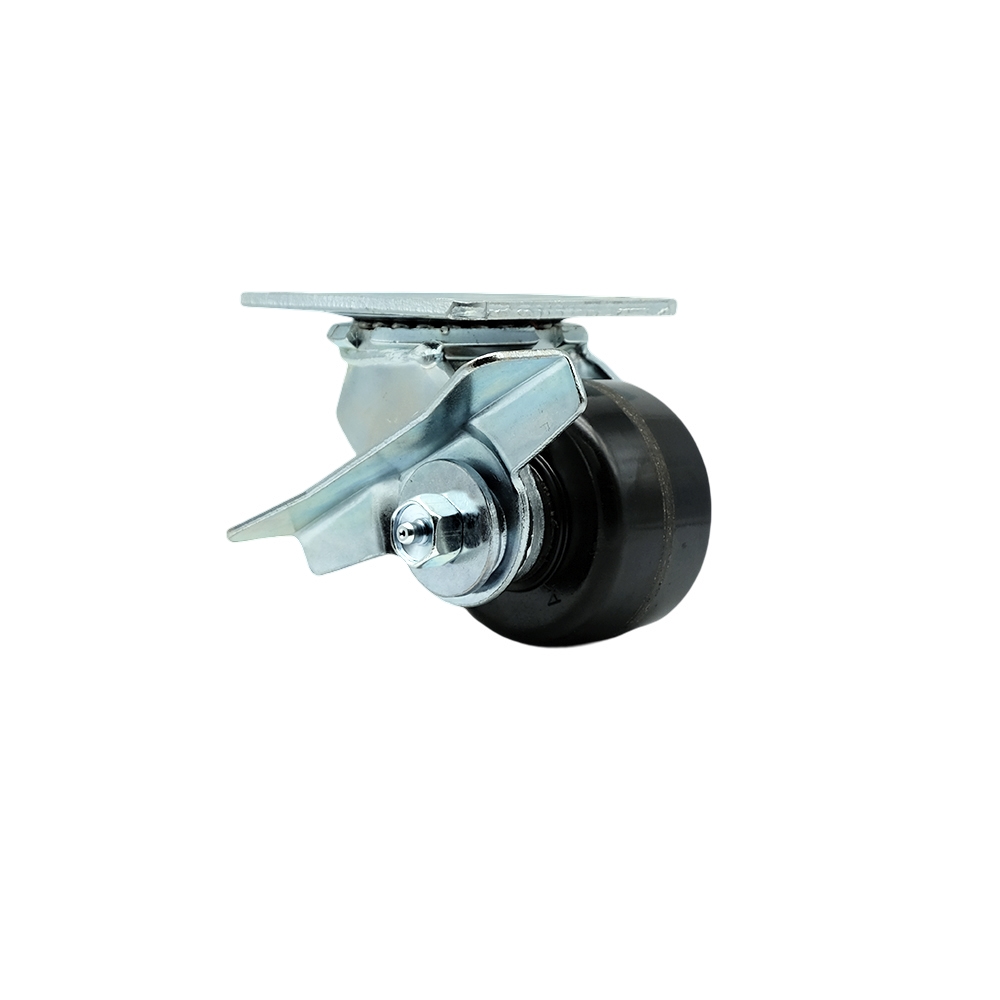Heavy Duty Swivel Top Plate Caster with Side Lock Brake and 3.25 Inch Phenolic Wheel with Ball Bearings - 700 lbs. Capacity/Caster - Service Caster Brand — photo 1