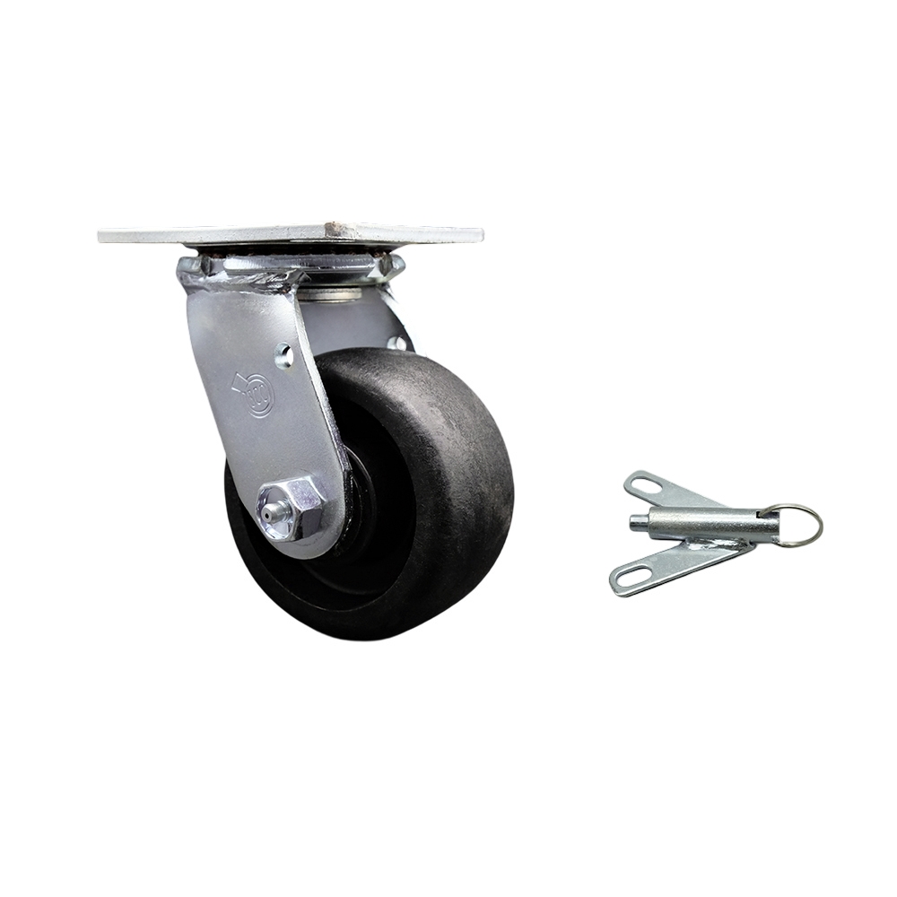 Glass Filled Nylon Swivel Top Plate Heavy Duty Caster with 4 Inch Wheel & Bolt on Swivel Lock – 1,200 lbs. Capacity/Caster - Service Caster Brand — photo 1