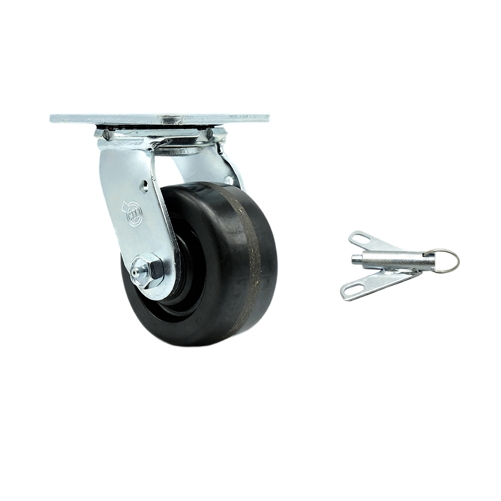 Phenolic Swivel Top Plate Heavy Duty Caster with 4 Inch Wheel & Bolt on Swivel Lock – 800 lbs. Capacity/Caster - Service Caster Brand — photo 1