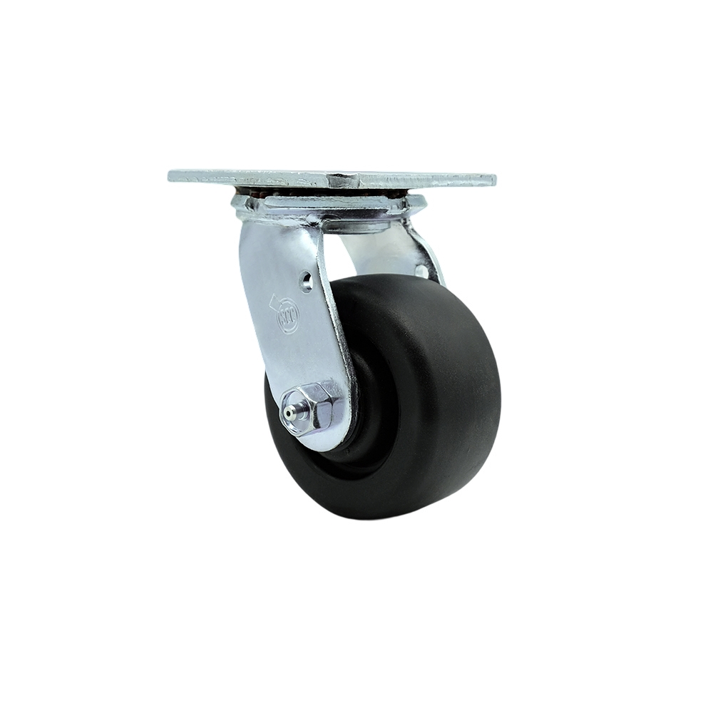 Heavy Duty Swivel Top Plate Caster with 4 Inch Polyolefin Wheel and Ball Bearings - 500 lbs. Capacity/Caster - Service Caster Brand — photo 1