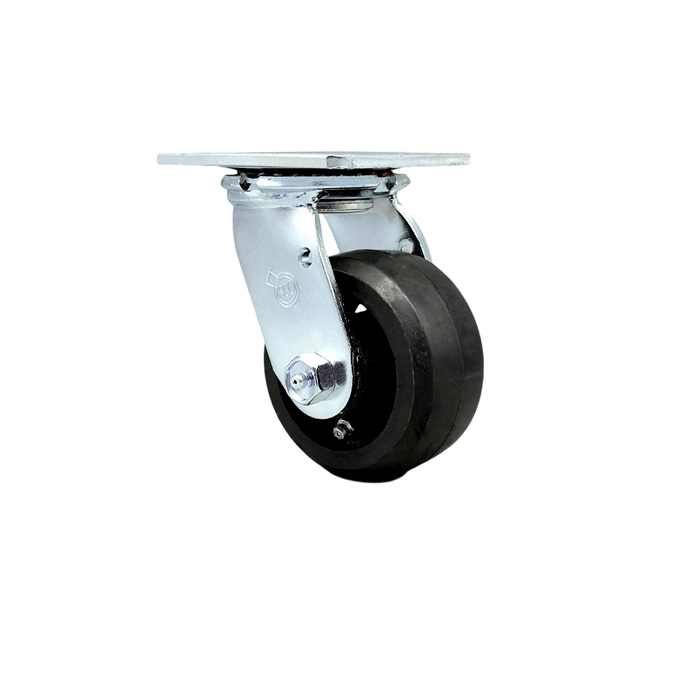 4" Heavy Duty Swivel Caster with Rubber on Metal Wheel - 400 lbs Capacity - Service Caster Brand — photo 1