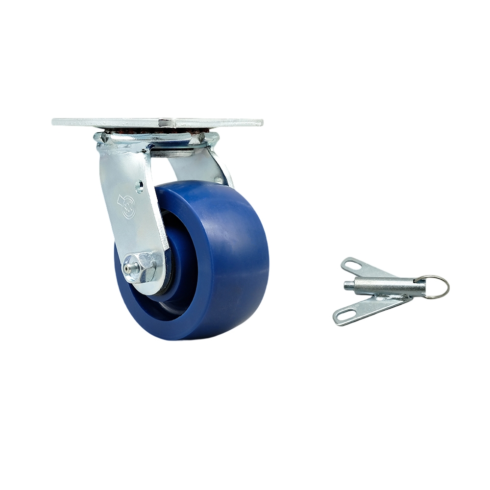 Solid Polyurethane Swivel Top Plate Heavy Duty Caster with 4 Inch Wheel and Bolt on Swivel Lock – 700 lbs. Capacity/Caster - Service Caster Brand — photo 1
