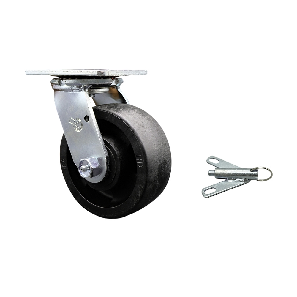 Glass Filled Nylon Swivel Top Plate Heavy Duty Caster with 5 Inch Wheel & Bolt on Swivel Lock – 1,250 lbs. Capacity/Caster - Service Caster Brand — photo 1
