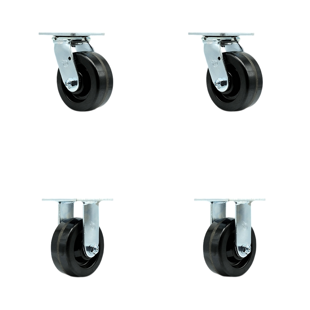 Service Caster Brand Replacement for Bassick  5ES8-7 5ER8-7 Replacement Swivel Caster Set of 4 - 5 Inch Black Phenolic Wheels – 1,000 lbs. Capacity Per Caster — photo 1