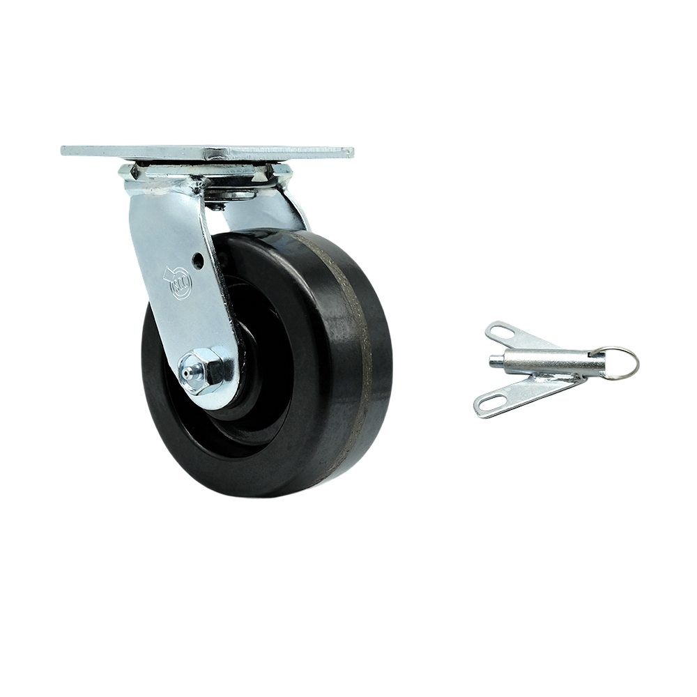 Service Caster Brand Replacement for McMaster Carr Caster 30305T551 – Swivel Top Plate Caster with 5 Inch Black Phenolic Wheel and Bolt on Swivel Lock - 1000 lbs. Capacity Per Caster — photo 1