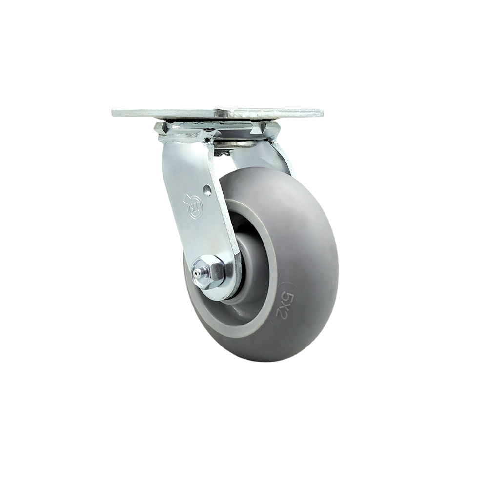 Service Caster Brand Replacement Caster for Magliner Platform Truck Caster 13053 – Heavy Duty Replacement – Thermoplastic Rubber Donut Tread Swivel Top Plate Caster w/5" x 2" Gray Wheel–350lbs./Caster — photo 1