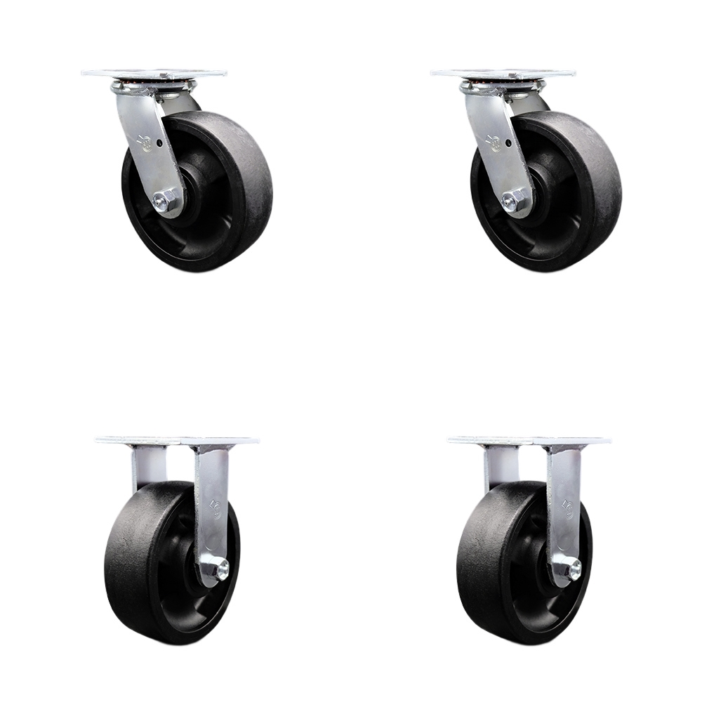 4406L6 FG4406L60000 Rubbermaid Cart Replacement 6 Inch Caster Kit - Fits Rubbermaid Heavy Duty Platform Truck 4406, A Frame Panel Truck 4462 and Sheet & Panel Truck 4467 - Service Caster Brand — photo 1