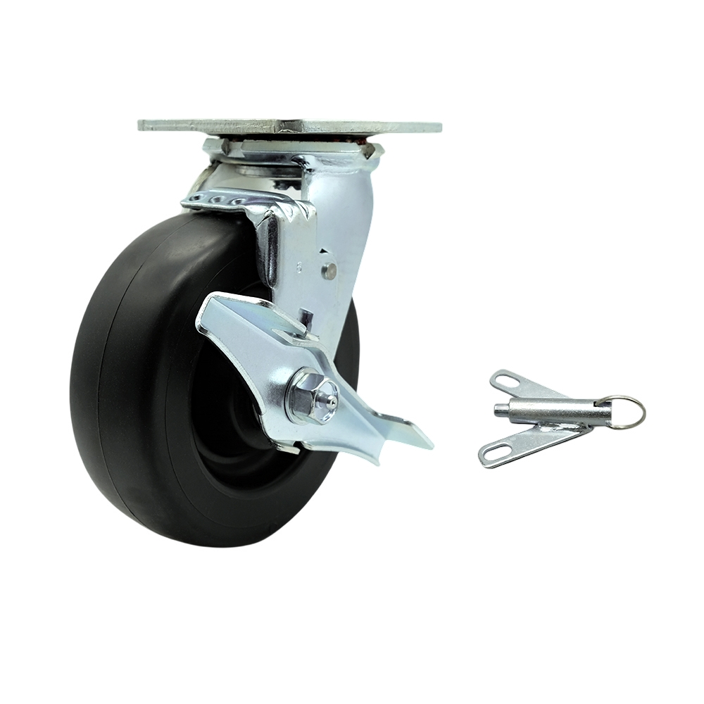 Polyolefin Swivel Top Plate Heavy Duty Caster with 6 Inch Wheel and Top Lock Brake and Bolt on Swivel Lock – 700 lbs. Capacity/Caster - Service Caster Brand — photo 1