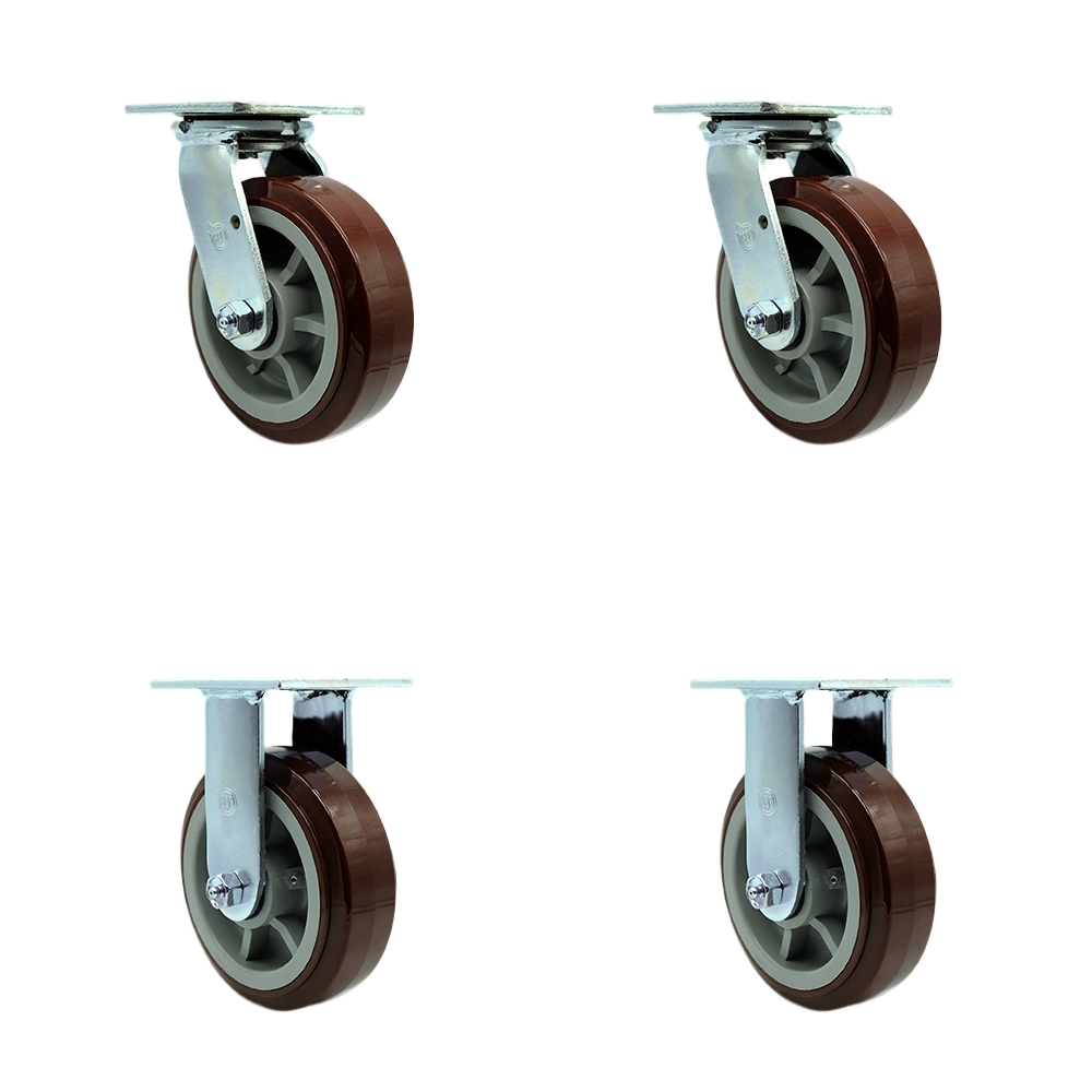 CRSL6 Greenlee GMX Cart Caster Set – MA6065 GMX Material Cart - Heavy Duty Replacement – Non-Marking – Includes 2 Swivel Casters & 2 Rigid Casters - Set of 4 - Service Caster Brand — photo 1