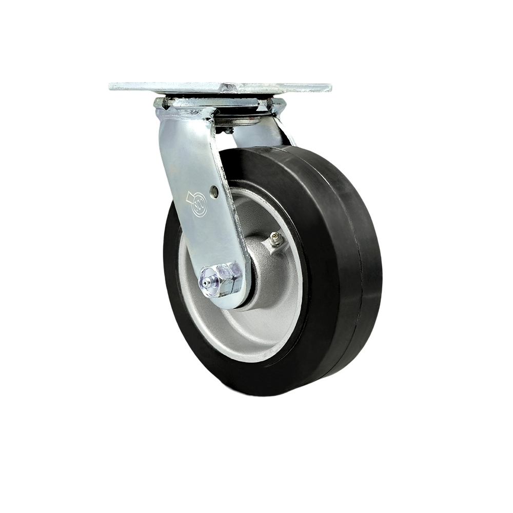 Heavy Duty Swivel Top Plate Caster with 6 Inch Rubber on Aluminum Wheel and Ball Bearings - 550 lbs. Capacity/Caster - Service Caster Brand — photo 1