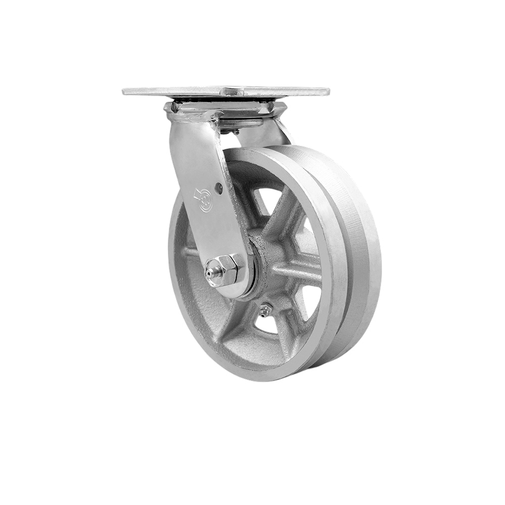 SCC 6" x 2" V Groove Semi Steel Wheel Swivel Caster w/BB 1,200lbs