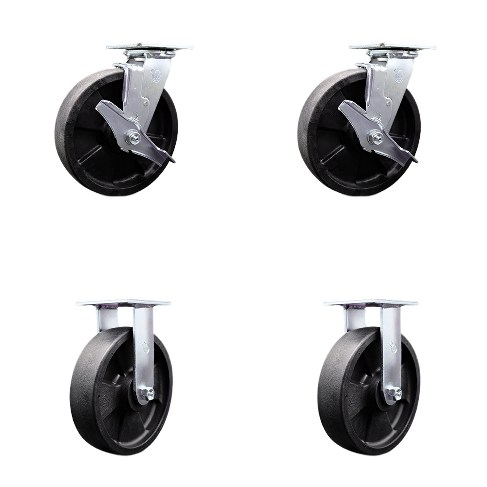 4465L1 FG4465L10000 Rubbermaid Locking Replacement Caster Kit – Fits Rubbermaid Convertible A Frame Truck 4465 – Service Caster Brand — photo 1