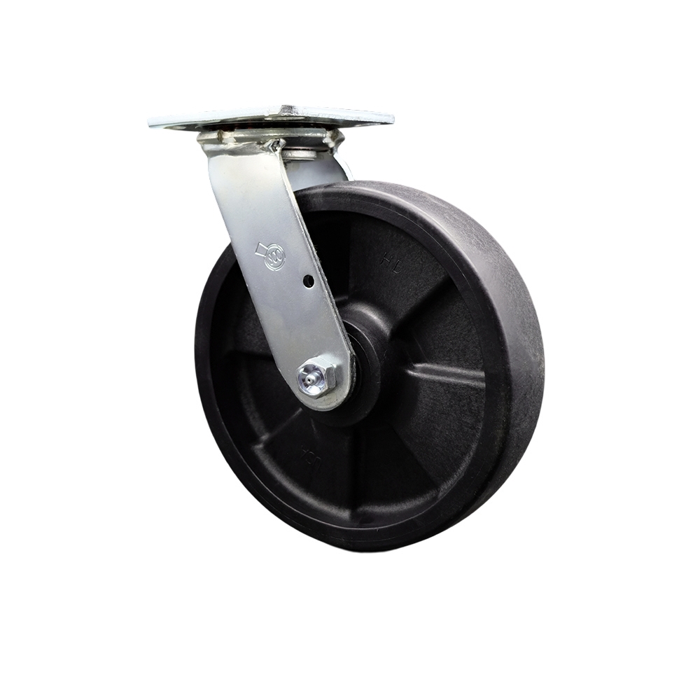 Glass Filled Nylon Swivel Top Plate Heavy Duty Caster with 8 Inch Wheel – 1,250 lbs. Capacity/Caster - Service Caster Brand — photo 1