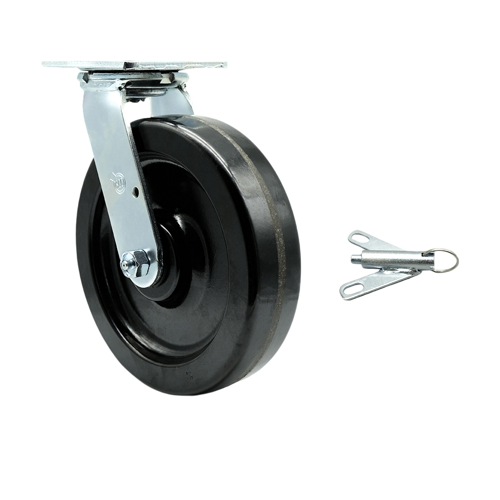 Phenolic Swivel Top Plate Heavy Duty Caster with 8 Inch Wheel & Bolt on Swivel Lock – 1,250 lbs. Capacity/Caster - Service Caster Brand — photo 1