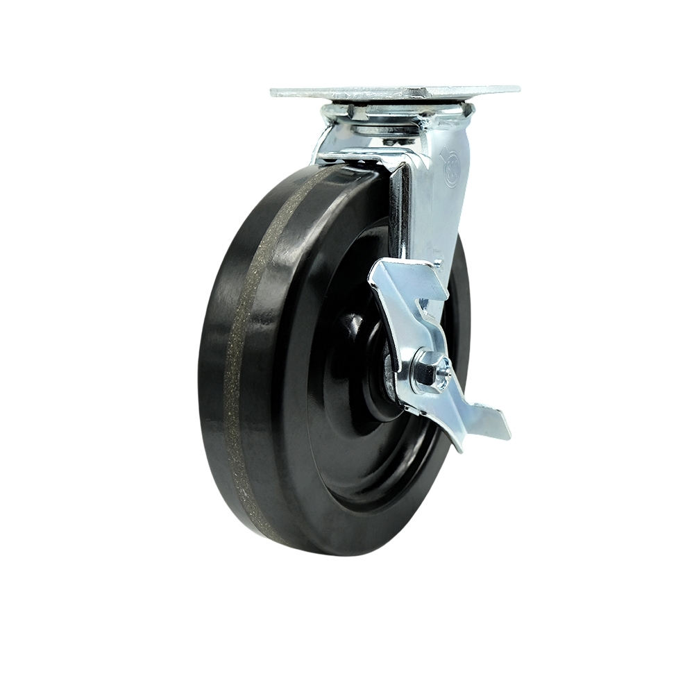 8" Heavy Duty Swivel Caster with Phenolic Wheel - 1,250 lbs Capacity - Service Caster Brand — photo 1