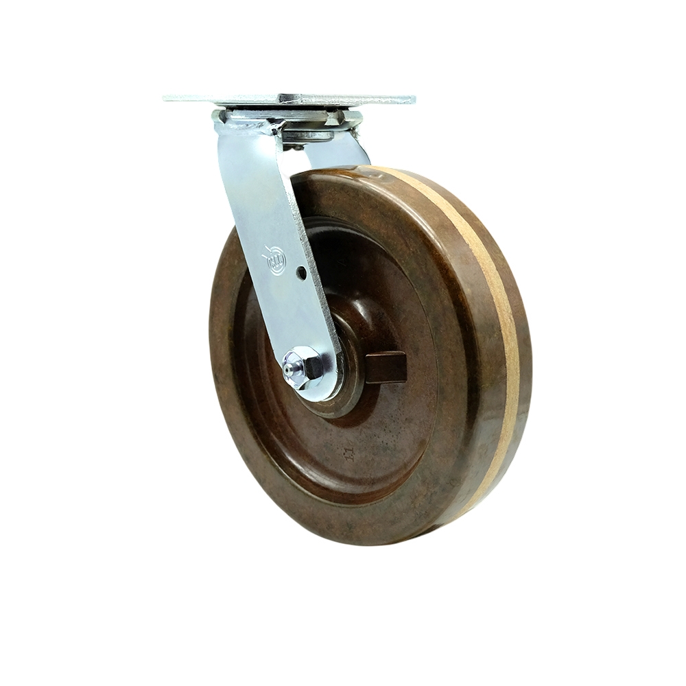 High Temperature Phenolic Swivel Top Plate Heavy Duty Caster with 8 Inch Wheel – 1,250 lbs. Capacity/Caster - Service Caster Brand — photo 1