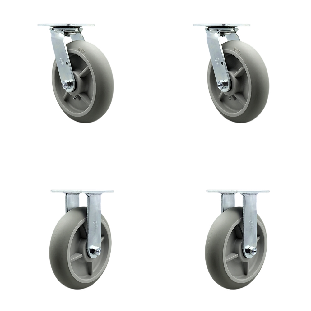 Cambro Camcruiser Vending Cart Caster Set -  Replacement Caster Set - Includes 2 Swivel Casters with Bolt-On Swivel Locks and 2 Rigid Casters - Set of 4 - Service Caster Brand — photo 1
