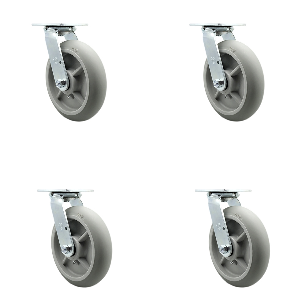 Cambro Camcruiser Vending Cart Caster Set -  Replacement Caster Set - Includes 4 Swivel Casters with Bolt-On Swivel Locks - Set of 4 - Service Caster Brand — photo 1