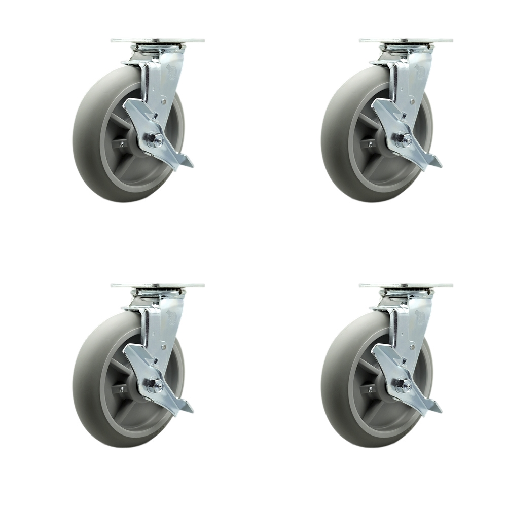 Cambro 60259 Camcruiser Vending Cart Caster Set -  Replacement Caster Set - Includes 4 Swivel Casters with Brakes - Set of 4 - Service Caster Brand — photo 1
