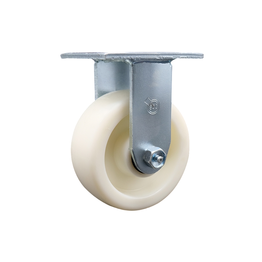 Heavy Duty Rigid Top Plate Caster with 5 Inch Nylon Wheel and Ball Bearings - 900 lbs. Capacity/Caster - Service Caster Brand — photo 1