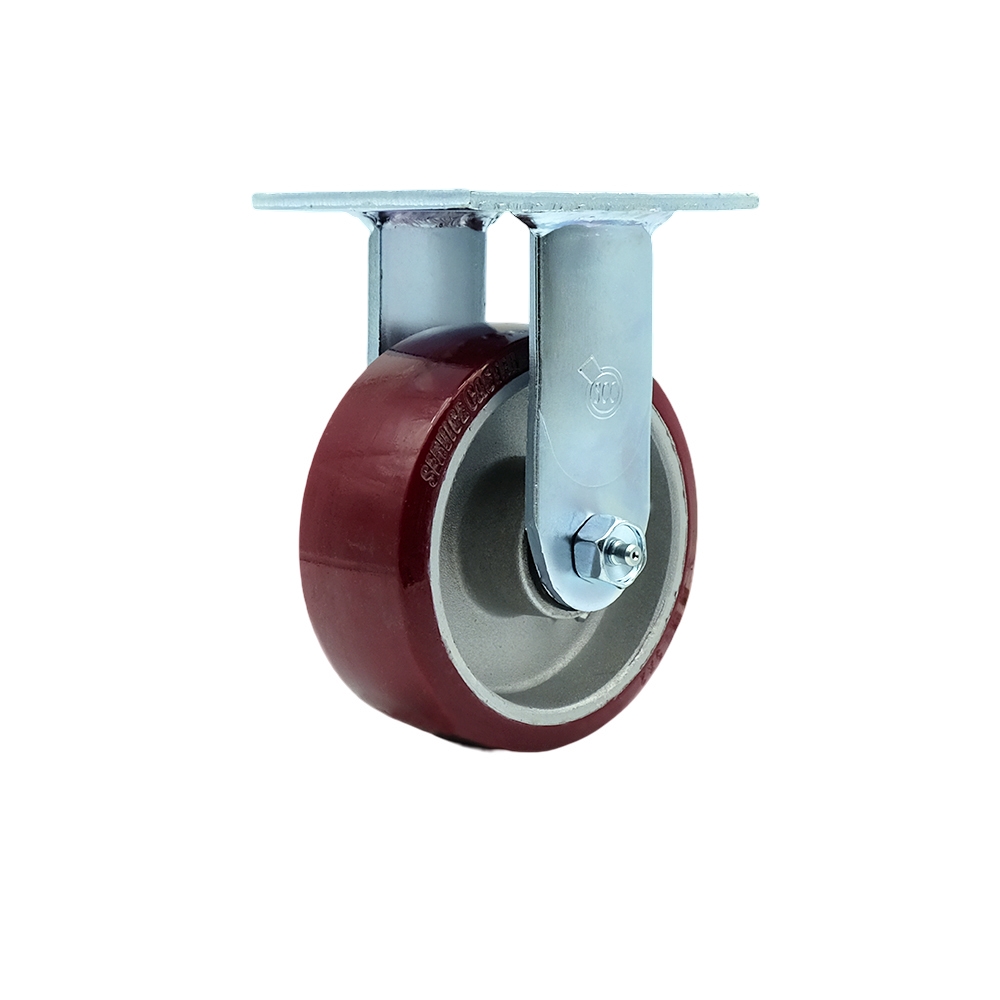 5" Heavy Duty Rigid Caster with Polyurethane on Aluminum Wheel - 900 lbs Capacity - Service Caster Brand — photo 1