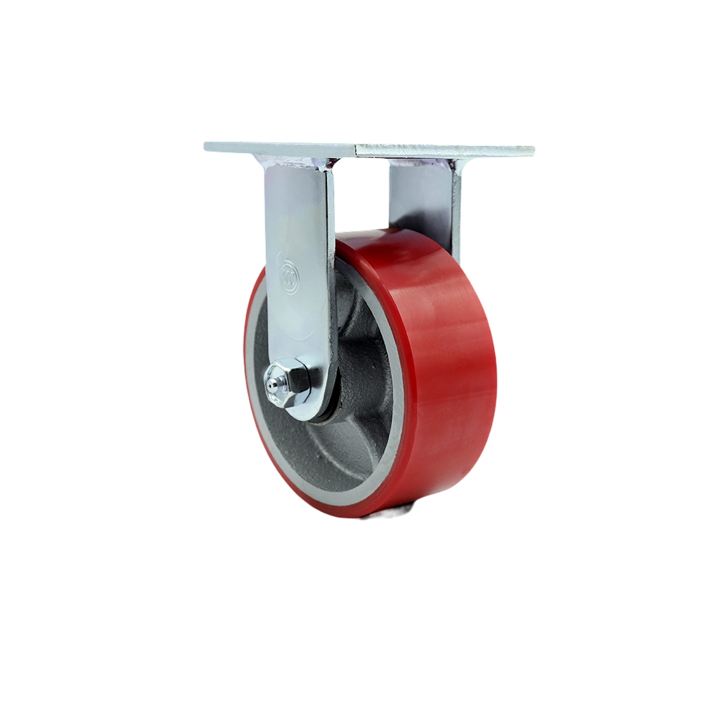 Service Caster Brand Replacement Caster for McMaster Carr Caster 22455T36 - Rigid Top Plate Caster with 5 Inch Red Polyurethane on Cast Iron Wheel - 1,000 lbs. Capacity/Caster — photo 1