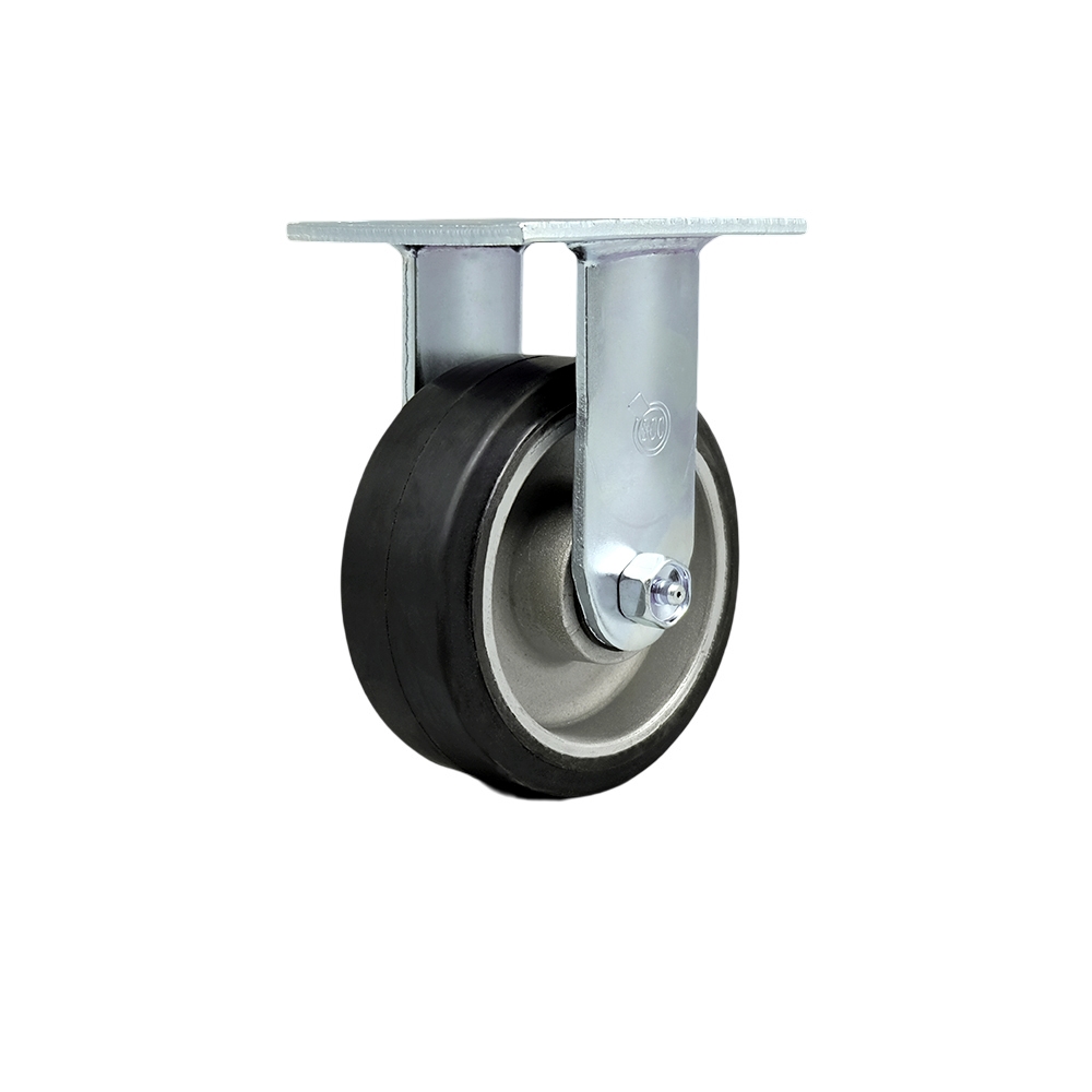 Heavy Duty Rigid Top Plate Caster with 5 Inch Rubber on Aluminum Wheel and Ball Bearings - 500 lbs. Capacity/Caster - Service Caster Brand — photo 1