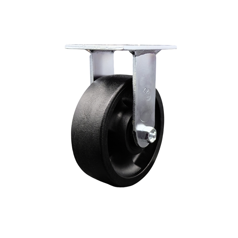 6" Heavy Duty Rigid Caster with Glass Filled Nylon Wheel - 1,250 lbs Capacity - Service Caster Brand — photo 1
