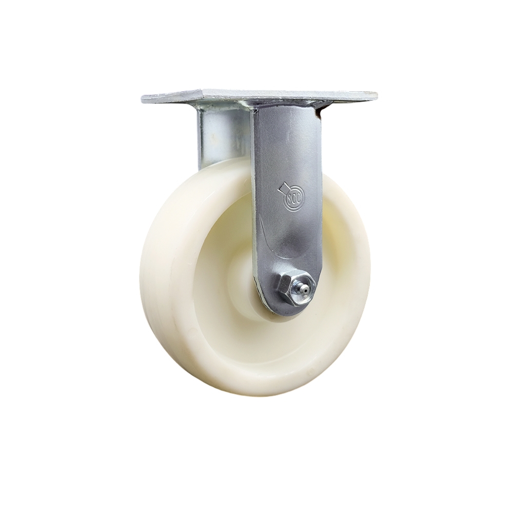 Heavy Duty Rigid Top Plate Caster with 6 Inch Nylon Wheel and Ball Bearings - 1,250 lbs. Capacity/Caster - Service Caster Brand — photo 1