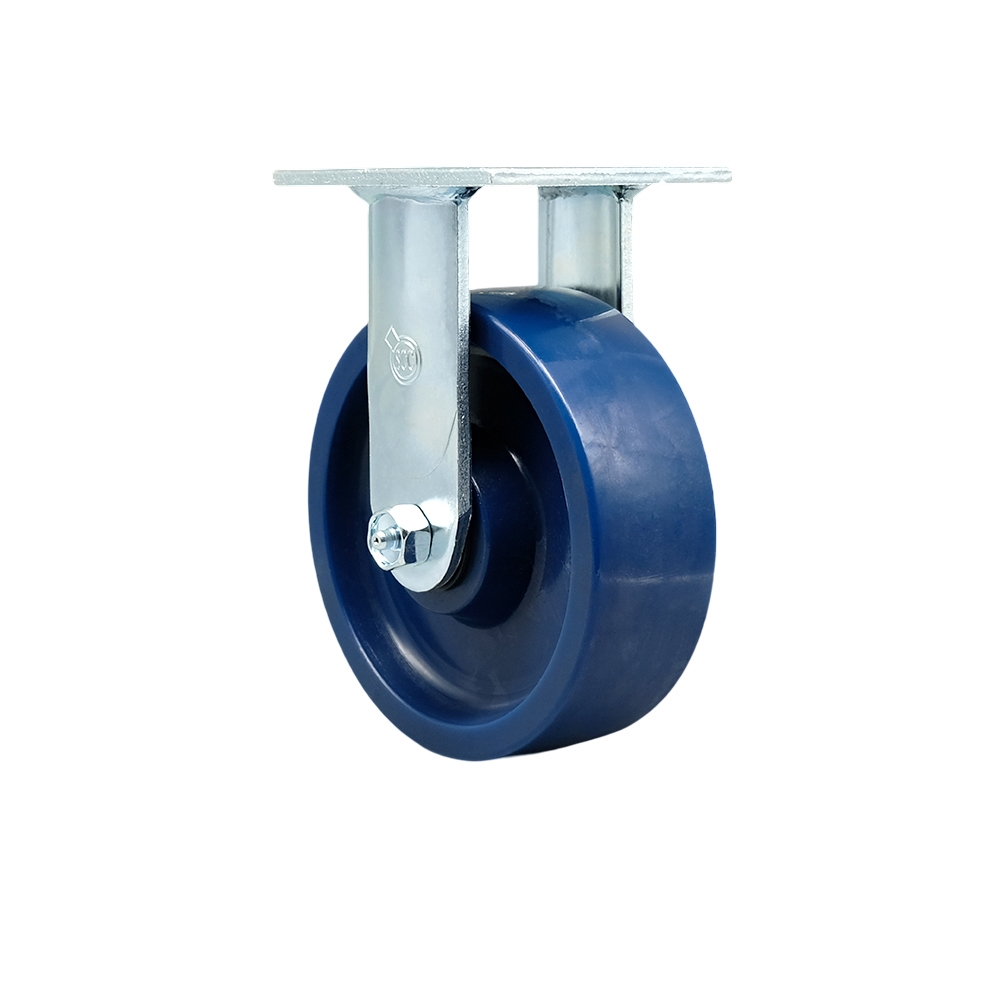 Heavy Duty Rigid Top Plate Caster with 6 Inch Solid Polyurethane Wheel and Ball Bearings - 1,200 lbs. Capacity/Caster - Service Caster Brand — photo 1